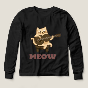 Gracioso gato musical tocando guitarra camiseta ne