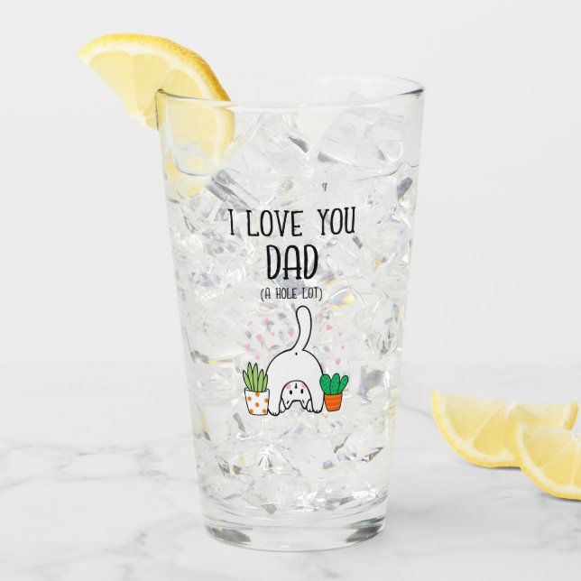 Gracioso Gato Que Te Amo Papá Mucho (Anverso (hielo))