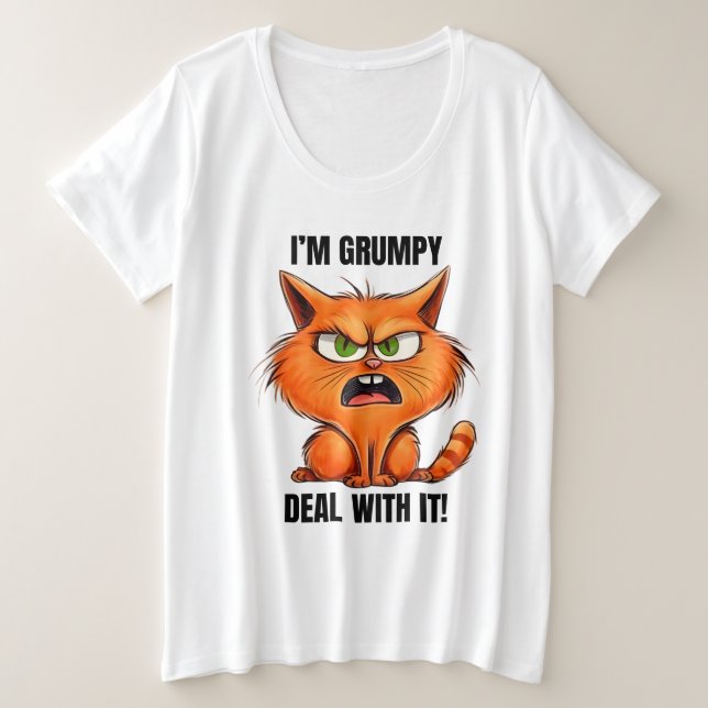 Gracioso gato sarcasmo arte de palabras gruñón (Anverso del diseño)