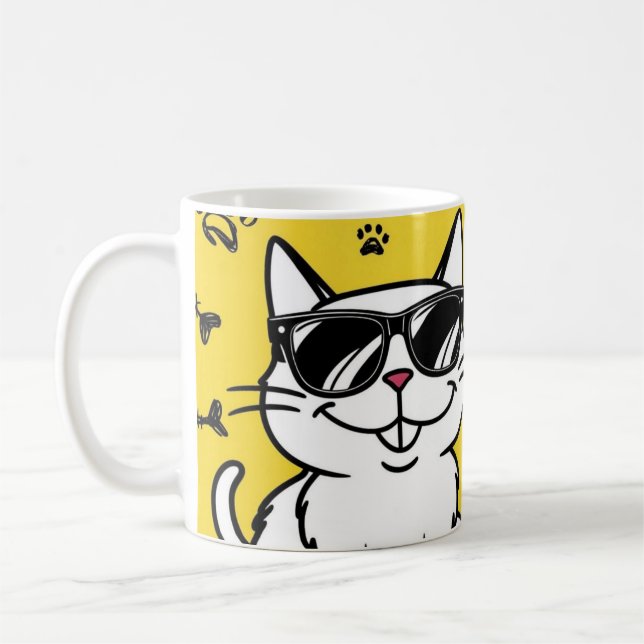 Gracioso gato taza de café Personalizado gato (Izquierda)
