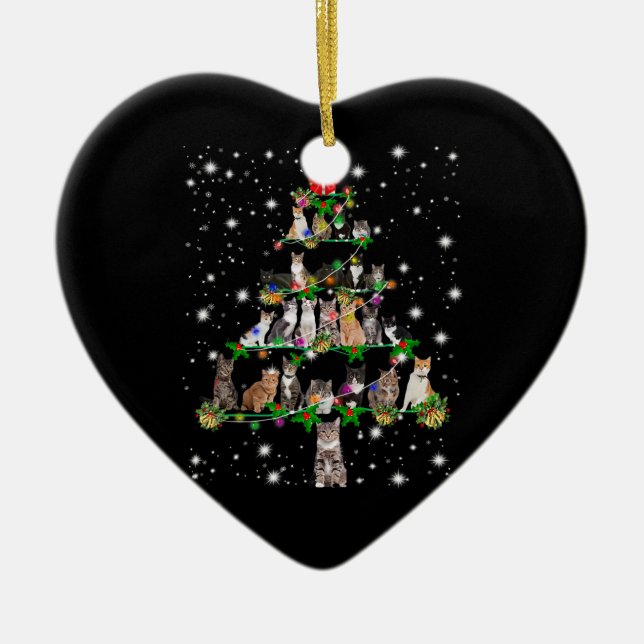 Gracioso Gatos Regalo de decoración de árbol de na (Frente)