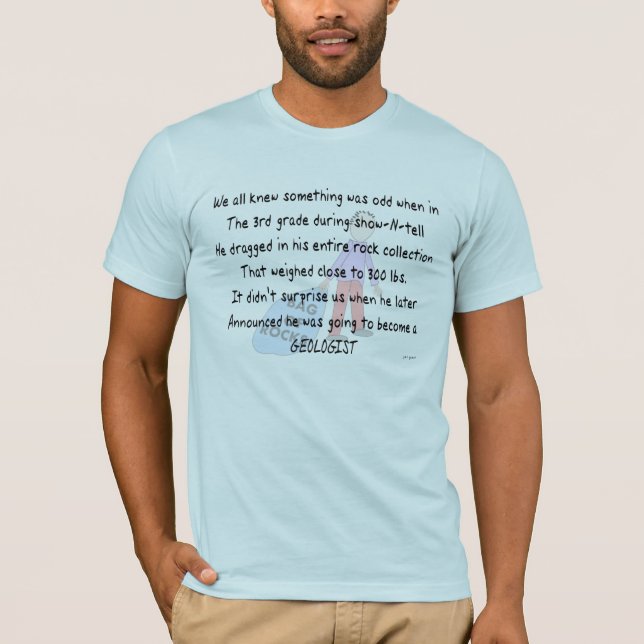 Gracioso geólogo camiseta "Bolsa de rocas" (Anverso)