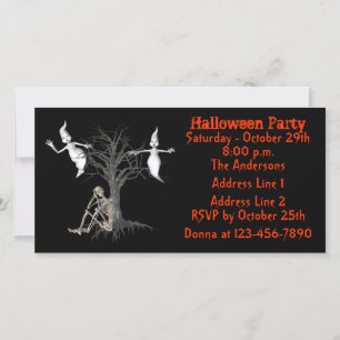 Gracioso Ghosts Skeleton Halloween Invite