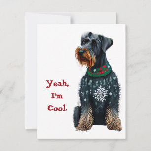 Gracioso gigante Schnauzer en suéter Navidad