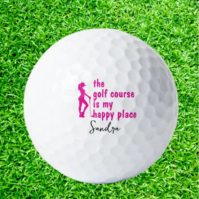 Gracioso Golf My Happiness Lady Tema Bolas de golf (Looking for awesome golf gift ideas?  Make their next outing unforgettable!)