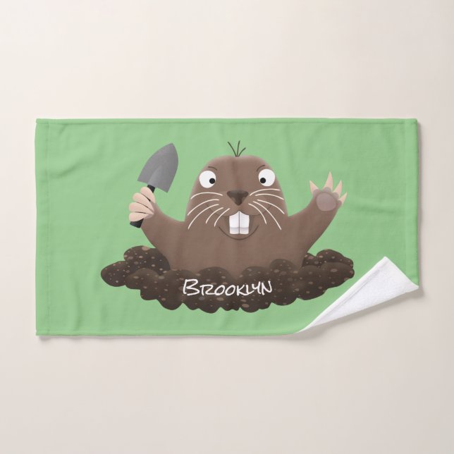 Gracioso gopher digging personalizado ilustracion (Toalla de mano)