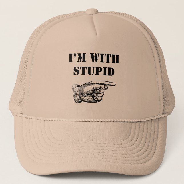 Gracioso gorra con el gracioso texto "Estoy con es (Anverso)
