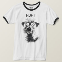 ¡Gracioso HUH! Esbozo de perro camiseta de jengibr