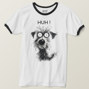 ¡Gracioso HUH! Esbozo de perro camiseta de jengibr