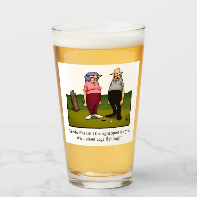 Gracioso Humor de Golf Beer Glass (Anverso (lleno))