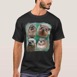 Gracioso Hyrax Howling en la camiseta Meme de la L