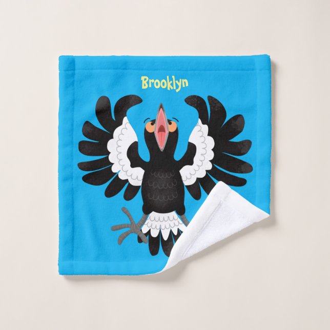 Gracioso ilustracion de personalizado magpie austr (Toallita)