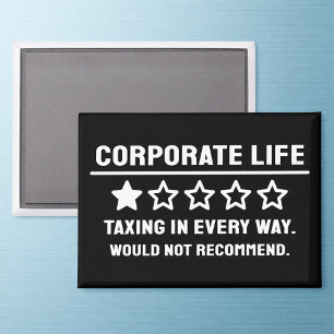 Gracioso imán de Fridge Review Corporate Life Revi