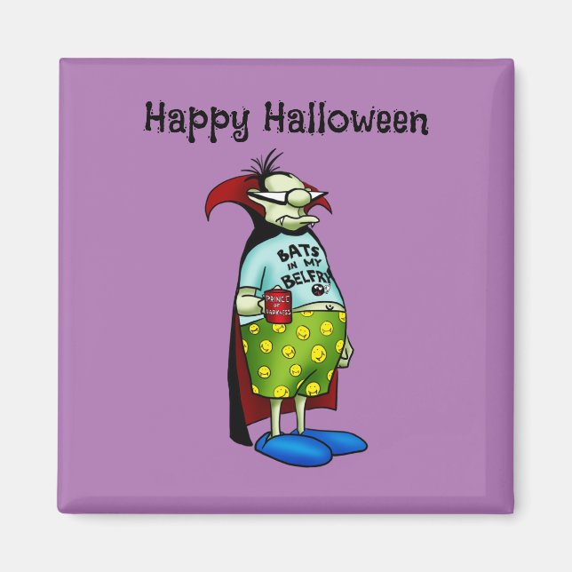 Gracioso imán para refrigerador de Humor de Hallow (Frente)
