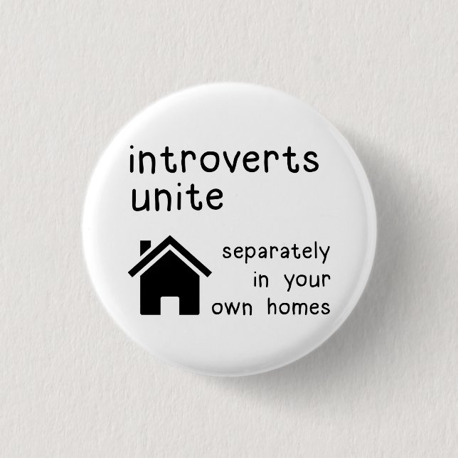 Gracioso Introvertido Unir Pin de botón (Anverso)