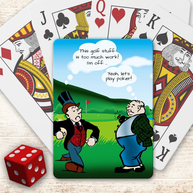 Gracioso juego de cartas de póquer con temática de (Funny playing cards featuring a cartoon design of snobs on a golf course)