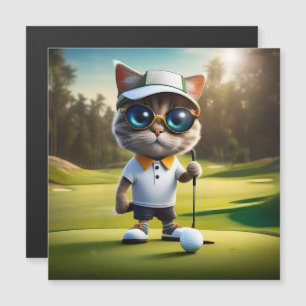 Gracioso jugador de golf animado,