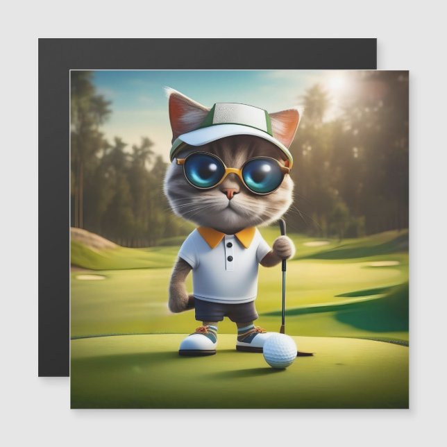Gracioso jugador de golf animado, (Anverso/Reverso)