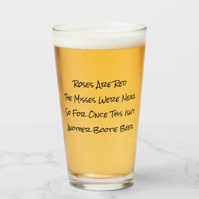 Gracioso Kayakers Bootie Beer Poem Pint Glass (Anverso (lleno))