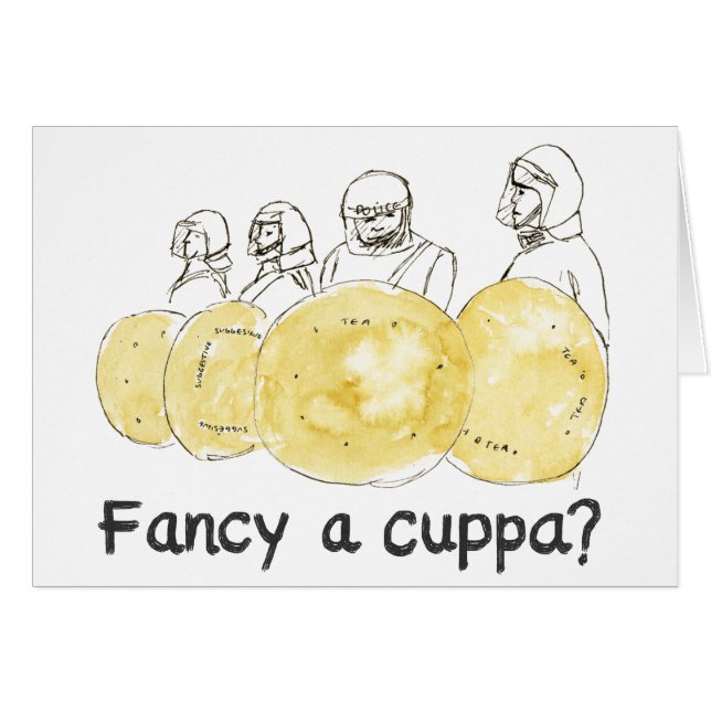 Gracioso lema del té de cumpleaños Biscuit dibujo  (Anverso (Horizontal))