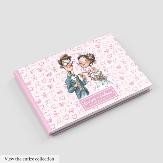 Gracioso libro de invitados Quirky Bride and Groom (Funny Quirky Bride and Groom Guest book)