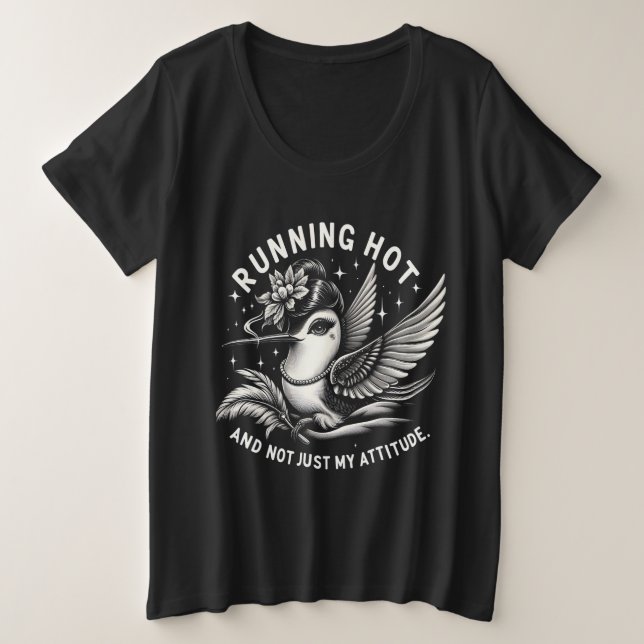 Gracioso Menopause Hot Flash Plus Tee de tamaño (Anverso del diseño)