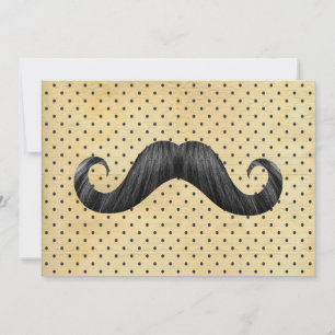 Gracioso Mustache Negro Sobre Puntos Vintage De Po