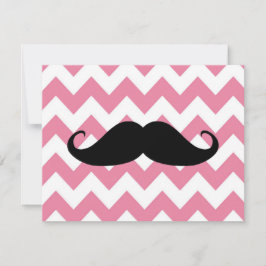 Gracioso Mustache Negro Y Patrón De Chevron Rosa