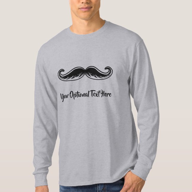 Gracioso Mustache personalizado camisetas de texto (Anverso)