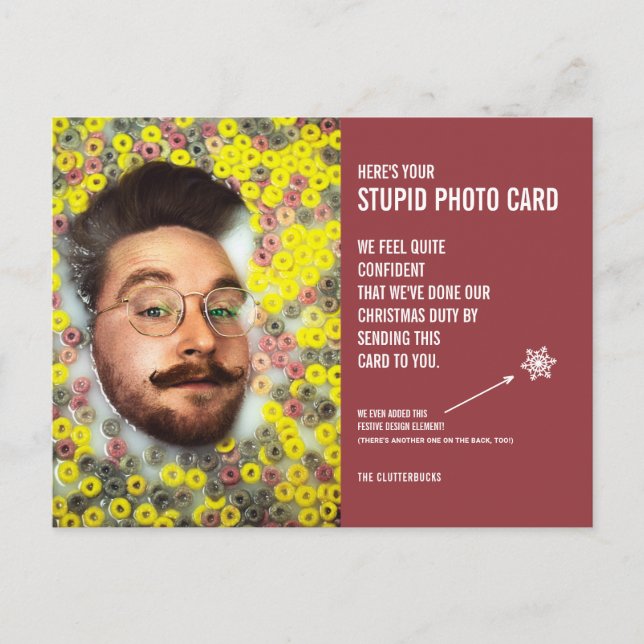 Gracioso Navidad de Cereales Estúpido Tarjeta Foto (Anverso)