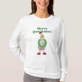 Gracioso Navidad de pato con camiseta de Quackmas