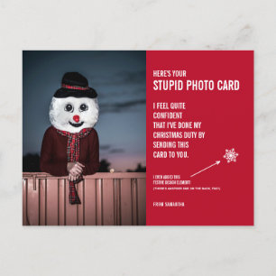 Gracioso Navidad de Snowman Estúpido tarjeta de fo