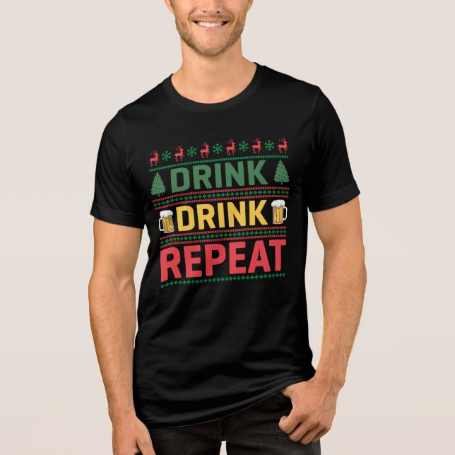 Gracioso Navidades feos Sweater Beer Script (Anverso)