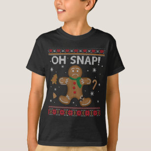 Gracioso Oh Snap Gingerbread Navidades Feo Sweater