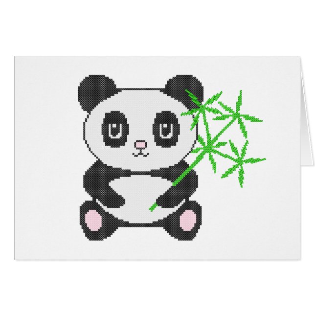 Gracioso panda de puntas cruzadas (Anverso (Horizontal))