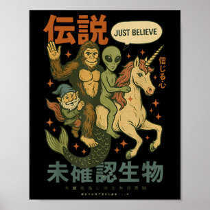 Gracioso pez gordo Alien Unicorn Mítico de arte ja