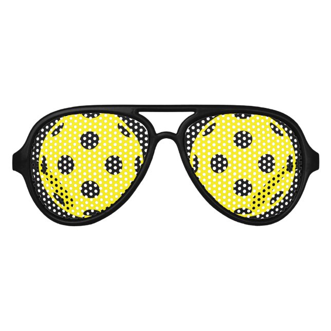 Gracioso pickleball amarillo fiesta sombras gafas  (Anverso)