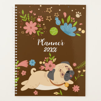Gracioso planificador personalizado de pug pug