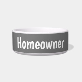 Gracioso plato de gato, dueño de casa de gato, pla