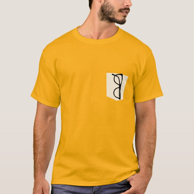 Gracioso Pocket Tee falso con diseño de camiseta d (Anverso)