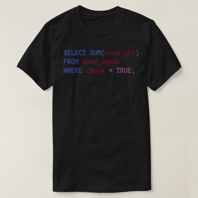 Gracioso programa de camisetas SQL Coder Programme (Diseño del anverso)