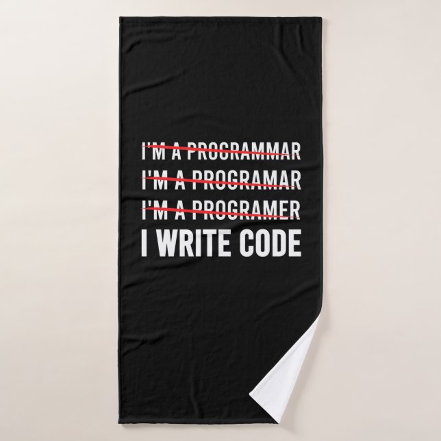 Gracioso programador I Wite Code (Toalla de baño)
