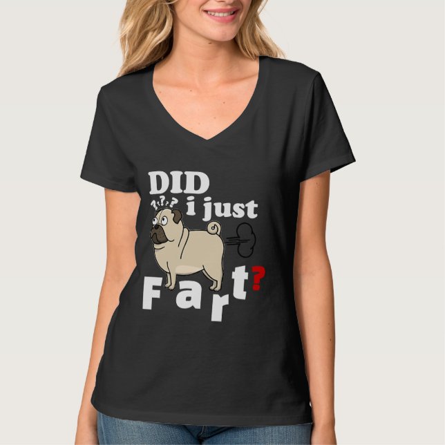 Gracioso Pug Acababa De Fart - Camiseta Sweater Ho (Anverso)