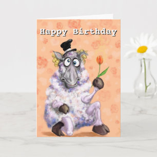Gracioso Ram de tarjetas de cumpleaños con flores