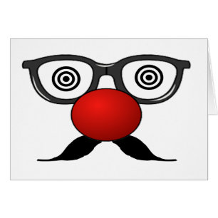 Gracioso Red Nose ojos raros gafas bigote