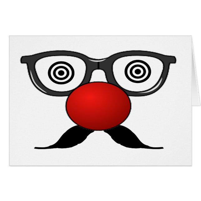 Gracioso Red Nose ojos raros gafas bigote (Anverso (Horizontal))