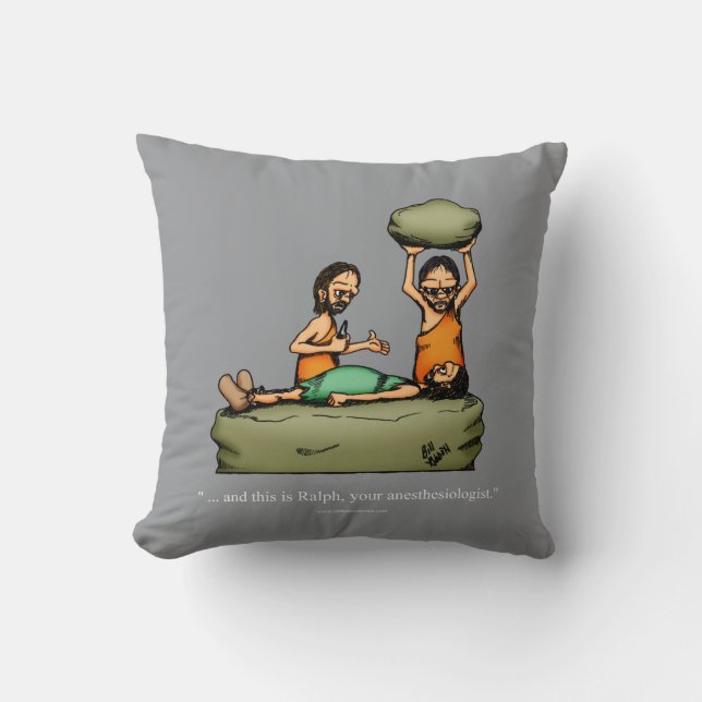 Gracioso regalo de almohada de humor anestesiólogo (Anverso)