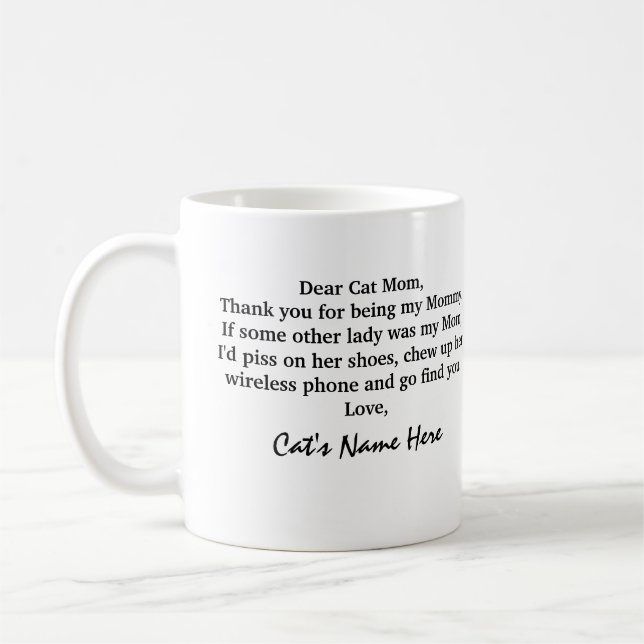 Gracioso regalo de mamá de gato de tazas de gato (Izquierda)