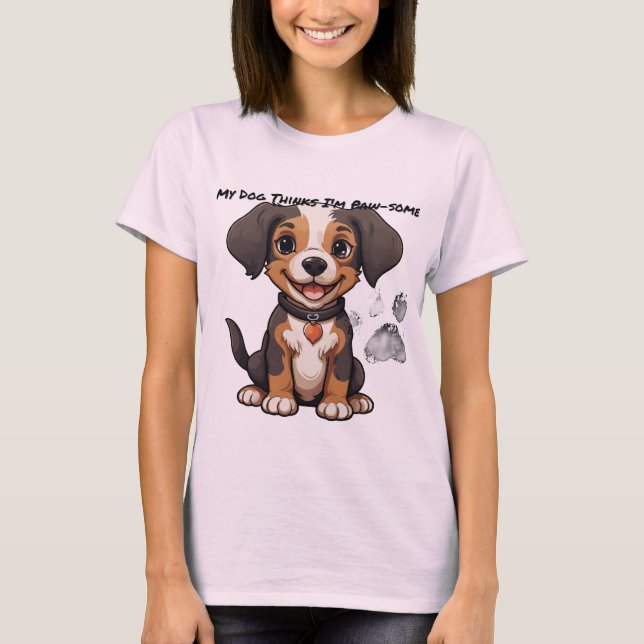 Gracioso regalo para mamá de camiseta de perro par (Anverso)