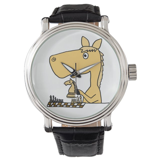 Gracioso reloj de ajedrez para caballo (Anverso)
